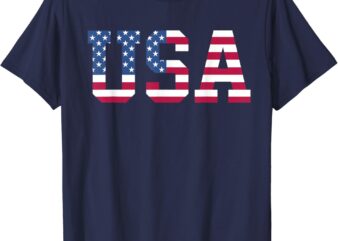 USA American Flag Patriotic Red White Blue Stars & Stripes T-Shirt