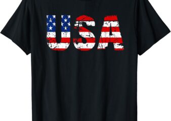 USA US Flag Patriotic 4th of July America T-shirt