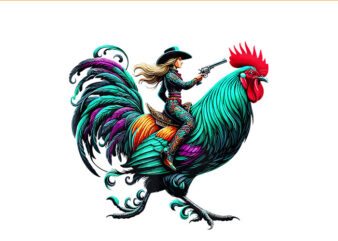 Cowgirl Riding Chicken PNG