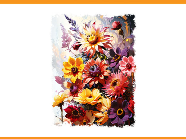 Dahlia fantasy bouquet png t shirt vector illustration