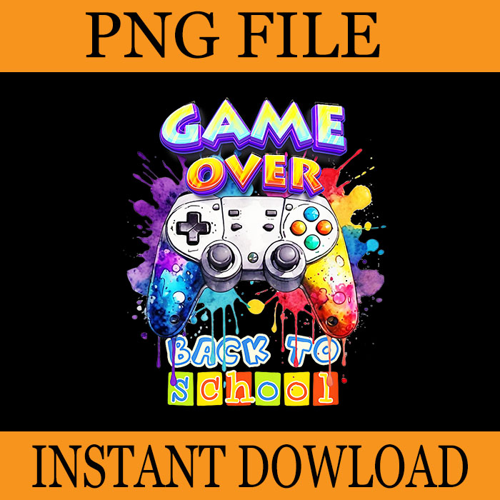 Game Over Back To School Watercolor Game PNG