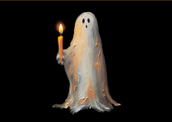 Halloween Ghost Holding Candle Spooky PNG graphic t shirt