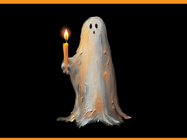 Halloween ghost holding candle spooky png graphic t shirt