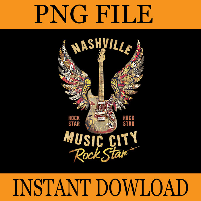 Cool Concert Rock Star Guitar Wings Music Nashville PNG