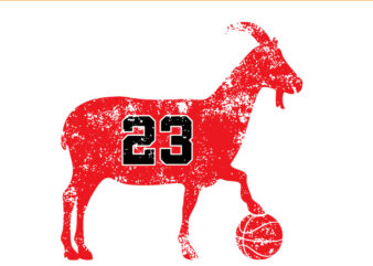 GOAT 23 Vintage Greatest Of All Time SVG t shirt design template