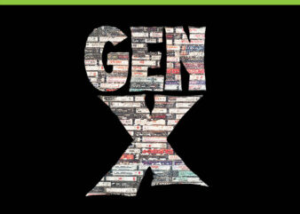 gen x 80’s rock cassettes PNG, Gen X PNG t shirt design template