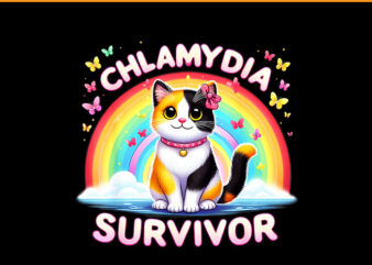 Chlamydia Survivor Sarcastic Ironic Y2K Inappropriate PNG, Chlamydia Survivor PNG t shirt vector file