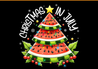 Christmas In July PNG, Watermelon Xmas Tree Summer PNG t shirt vector file