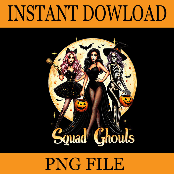 Squad Ghouls Witches Halloween PNG, Squad Ghouls PNG