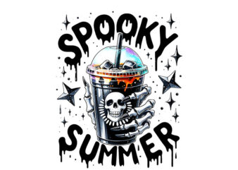 Spooky Summer Coffee PNG, Skeleton Summer Vacation Hawaii Beach PNG t shirt template vector