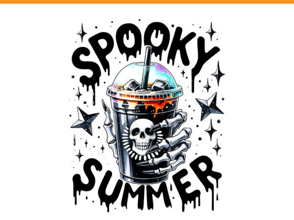 Spooky summer coffee png, skeleton summer vacation hawaii beach png t shirt template vector