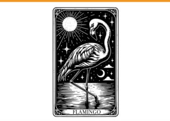 Flamingo Tarot Card SVG, Flamingo Card SVG t shirt graphic design