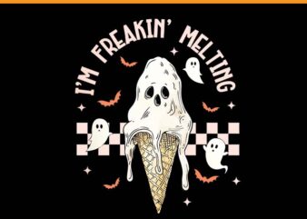 I’m Freakin’ Melting Ice Cream PNG, Spooky Ghost Halloween PNG