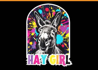 Hay Girl Hay Donkey Laughing Donkey Country Farm PNG graphic t shirt