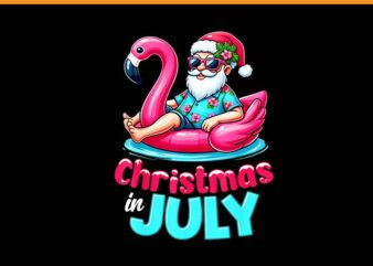 Christmas In July Flamingo Santa Beach Summer PNG t shirt vector file