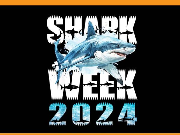 Shark week 2024 png, animal sea shark squad beach ocean png t shirt template vector