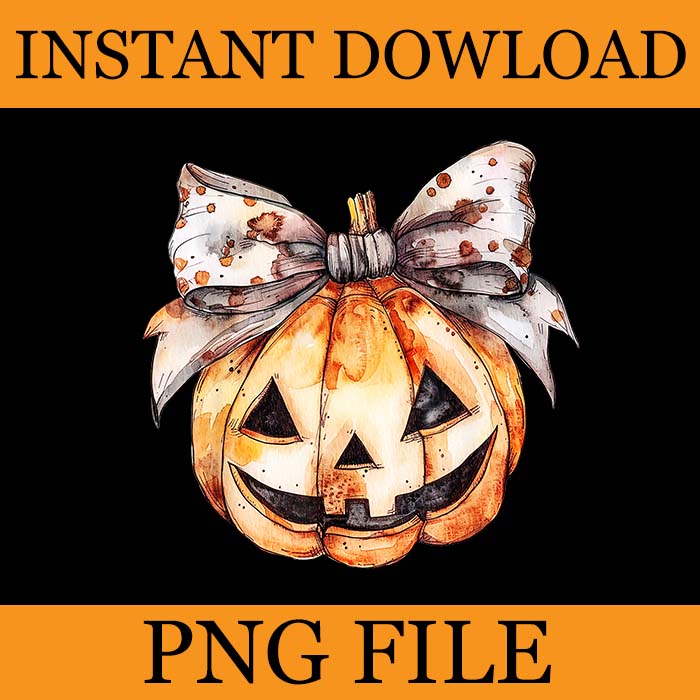 Coquette Bow Pumpkin Halloween PNG, Fall Vibes Spooky Mama PNG