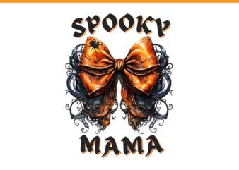 Spooky Mama Coquette Halloween PNG, Spooky Season Halloween PNG