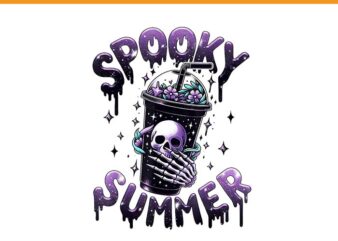 Spooky Summer Coffee PNG, Skeleton Coffee Summerween PNG