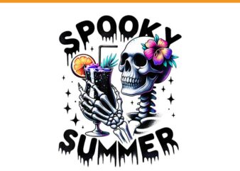 Spooky Summer Skeleton PNG, Skeleton Summer Vacation Hawaii Beach PNG