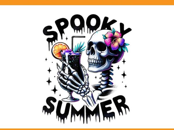 Spooky summer skeleton png, skeleton summer vacation hawaii beach png t shirt template vector