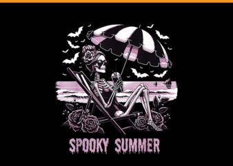 Spooky Summer Skeleton Halloween PNG, Summer Vibes Spooky Season PNG