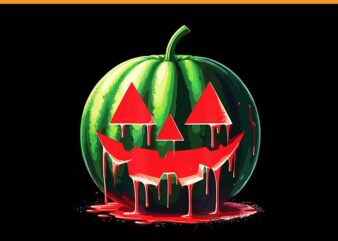 Spooky Summer Watermelon PNG, Watermelon Jack O Lantern Halloween PNG t shirt template vector