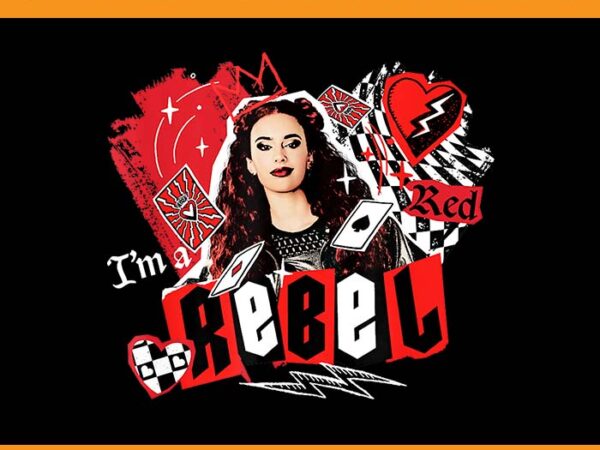 The rise of red i’m a rebel vintage png, disney descendants png t shirt designs for sale