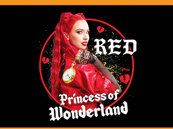 Red princess of wonderland broken hearts descendants png t shirt design online