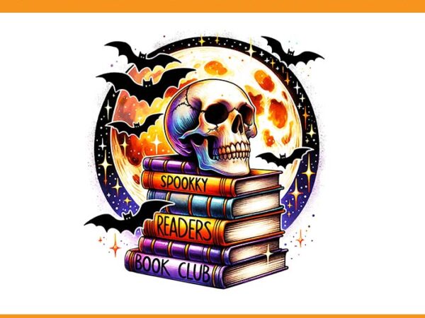 Spooky teacher readers book club png, trick or teach halloween png t shirt template vector