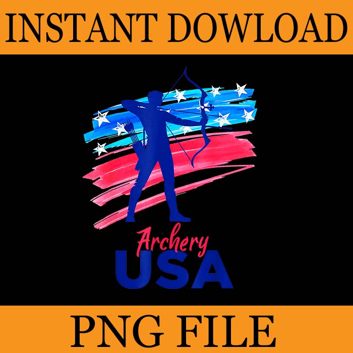 Archery Sport Archer Support Team Flag USA American PNG