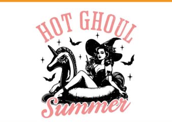 Halloween Hot Ghoul Summer SVG, Summerween Spooky SVG