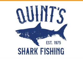 Vintage Quint’s Shark Fishing 1975 SVG t shirt vector art