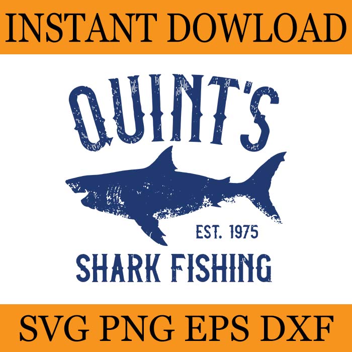 Vintage Quint’s Shark Fishing 1975 SVG