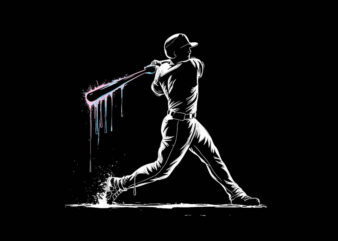 Baseball Batter Drip PNG, Baseball Batter PNG t shirt template