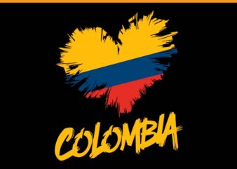 Colombia Heart Flag SVG, Colombia Heart SVG t shirt vector file