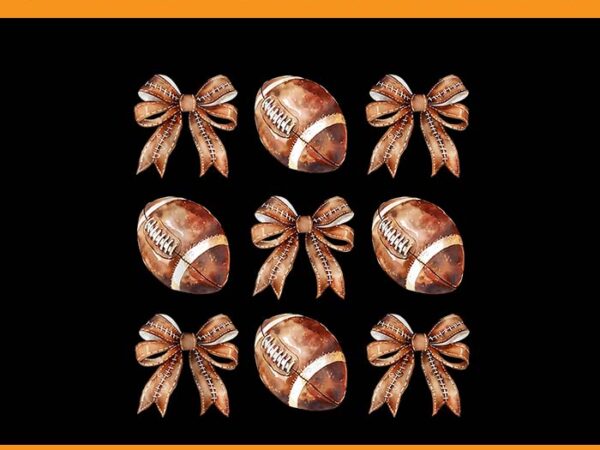 Coquette bow football png, american football game day png t shirt vector file