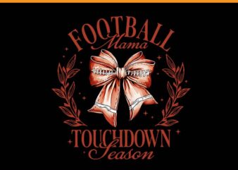 Football Mama Touchdown Season Coquette Bow PNG