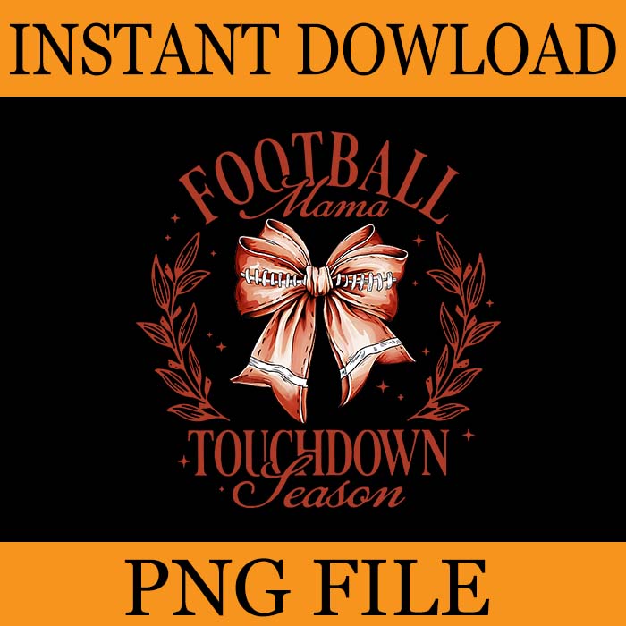 Football Mama Touchdown Season Coquette Bow PNG