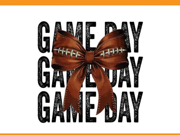 Game day coquette bow png, coquette bow football png t shirt design template