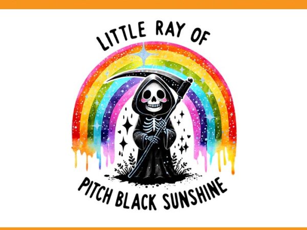 Little ray of pitch black sunshine grim reaper halloween png t shirt vector graphic