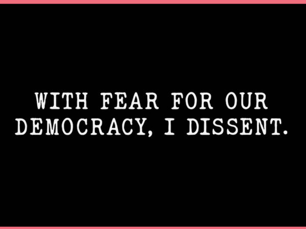 With fear for our democracy i dissent justice immunity svg t shirt design for sale