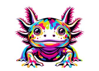 Axolotl Rainbow Kawaii Colorful Love PNG, Axolotls Herpetologist PNG t shirt vector