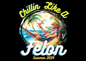 Chillin Like A Felon Trump 2024 Hawaiian PNG