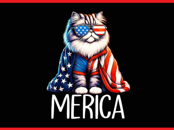 Merica cat 4th of july png, cat patriotic png, merica cat png t shirt designs for sale