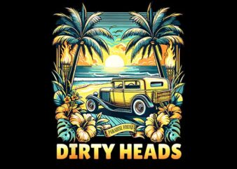 Dirty Heads Retro Beach PNG t shirt vector illustration