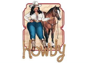 Cowgirl Black Cowgirl Queen African American PNG t shirt vector file