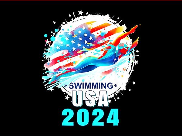 Usa 2024 united states american sport png, usa 2024 swimming png t shirt vector graphic