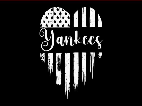 Yankees usa flag heart svg, yankees usa svg t shirt design template