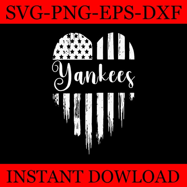 Yankees USA Flag Heart SVG, Yankees USA SVG